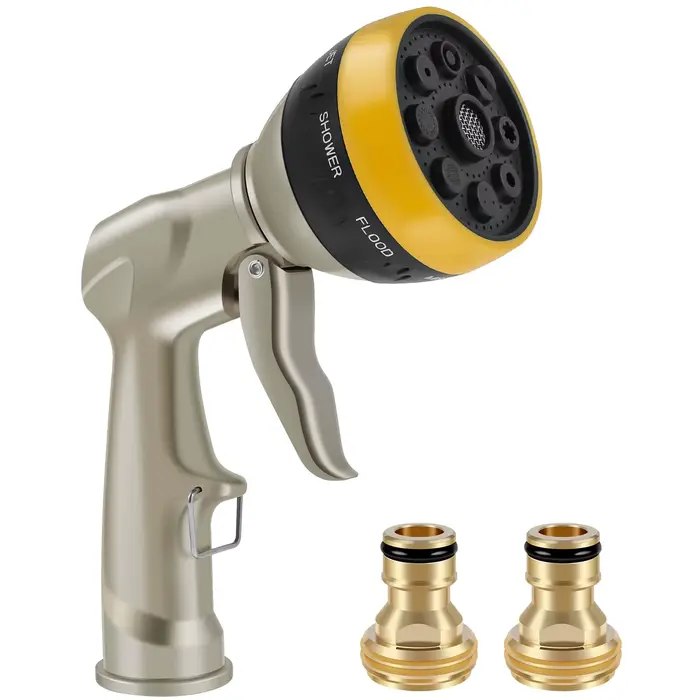 Pistolet d'arrosage avec 8 Modes réglables, pistolet à eau de jardin, tuyau d'eau haute pression, tê