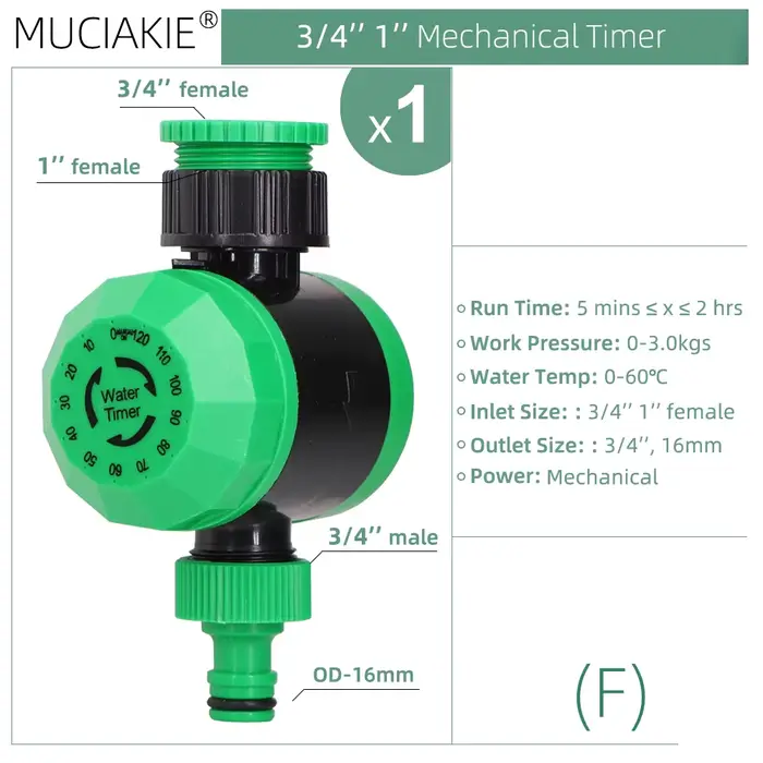 Minuterie d'arrosage MUCIAKIE pour jardin, contrôle d'irrigation automatique, valve programmable, outil d'arrosage goutte-à-goutte pour plantes et pelouses occasions spéciales