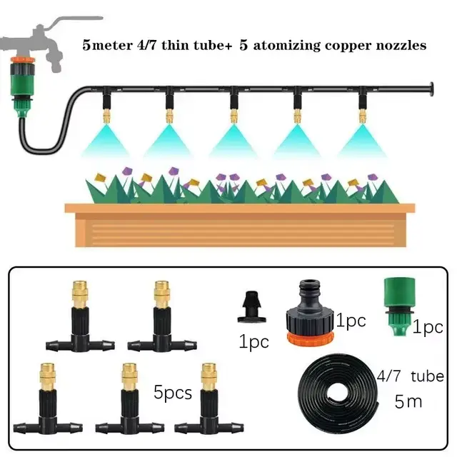 Kit de micro-asperseurs atomisants pour jardin avec système de brumisation refroidissante et design coloré pour arrosage efficace et durable