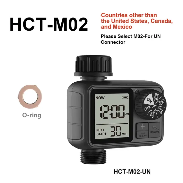 Programmateur d'arrosage numérique Eshico HCT-M02 avec bouton rotatif pour arroseur automatique – Ou