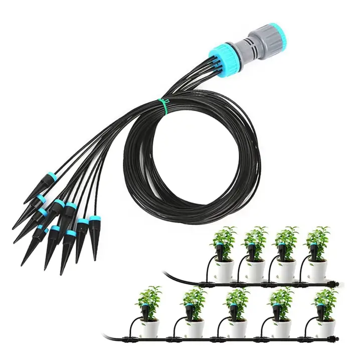1 ensemble système d'arrosage automatique système d'irrigation goutte à goutte intérieure avec 10 tê