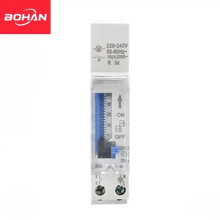 Minuterie mécanique analogique, 24 heures, 110V/220-240VAC, SUL180A, Rail Din