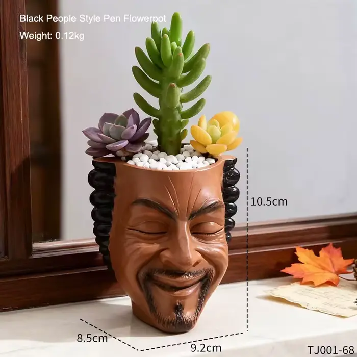 Pot de fleurs de style créatif, conteneur pour plantes vertes, décoration de jardin et de cour, artisanat en résine, ornement