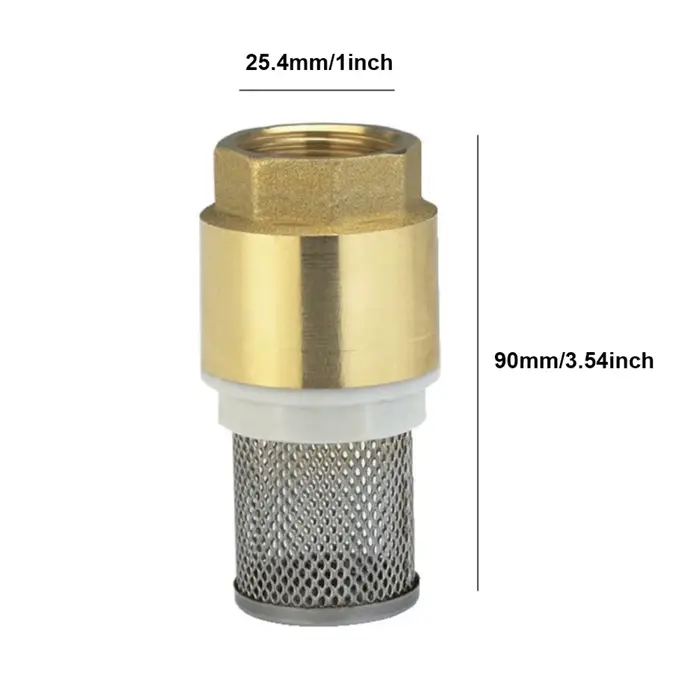 Clapet anti-retour en laiton avec filtre, pompe à eau, vanne astronomique, femelle, filtre à crépine en acier pour système d'arrosage robuste et durable