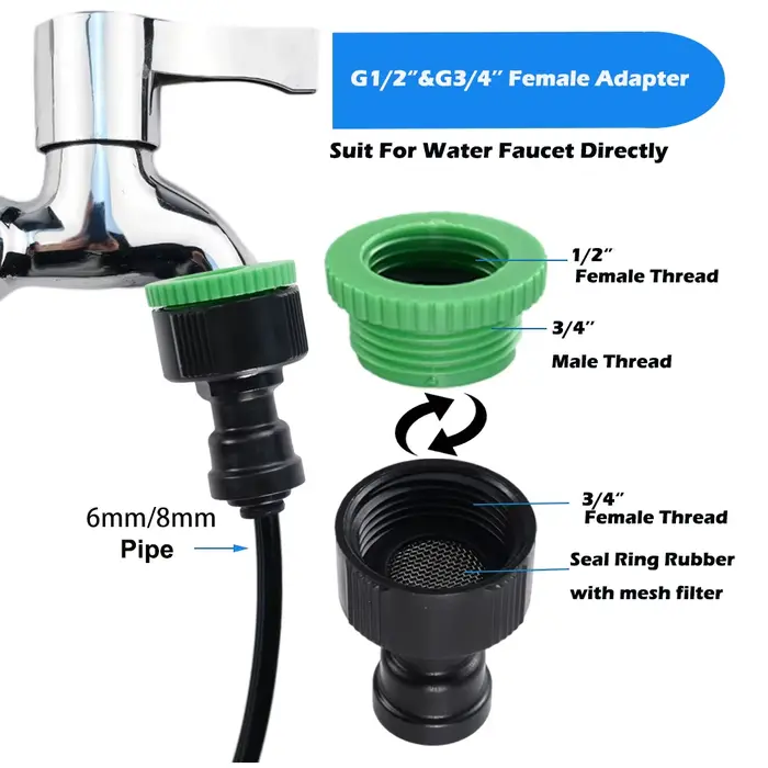 Connecteur d'eau de jardin en plastique POM avec filtration intérieure pour tuyau de 6mm ou 8mm pour jardiniers professionnels et amateurs occasions quotidiennes