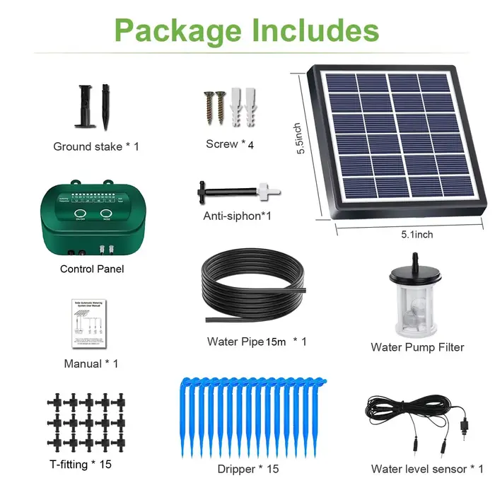 Kit d'irrigation solaire Intelligent 6V 2W