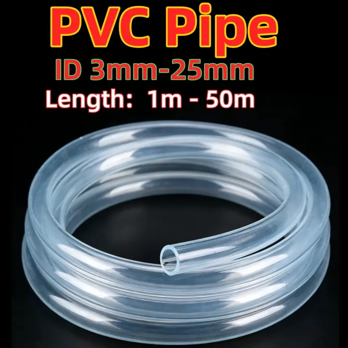 Tuyau PVC transparent ID3 4 5 6 7 8 9 10 12 14 15 16 19 25 mm pour eau, aquarium, pompe à eau et irr