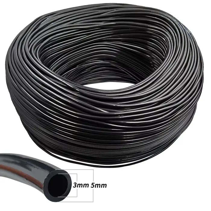 WUJIE-Tuyau d'arrosage de jardin, 5-100m, 3/5mm, 1/8 en PVC, micro tube d'irrigation goutte à goutte