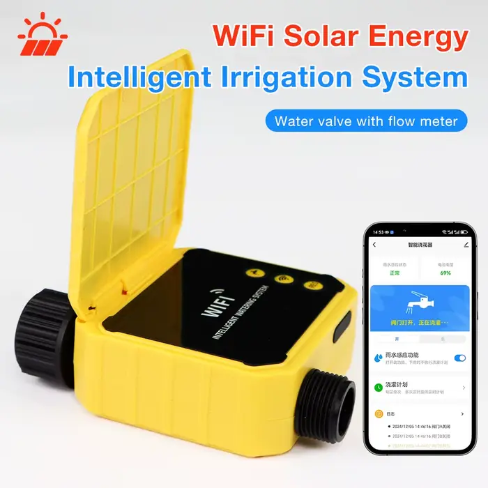 Programmateur d'arrosage solaire WiFi 1/2/4 sorties avec application Smart Life, contrôle indépendan