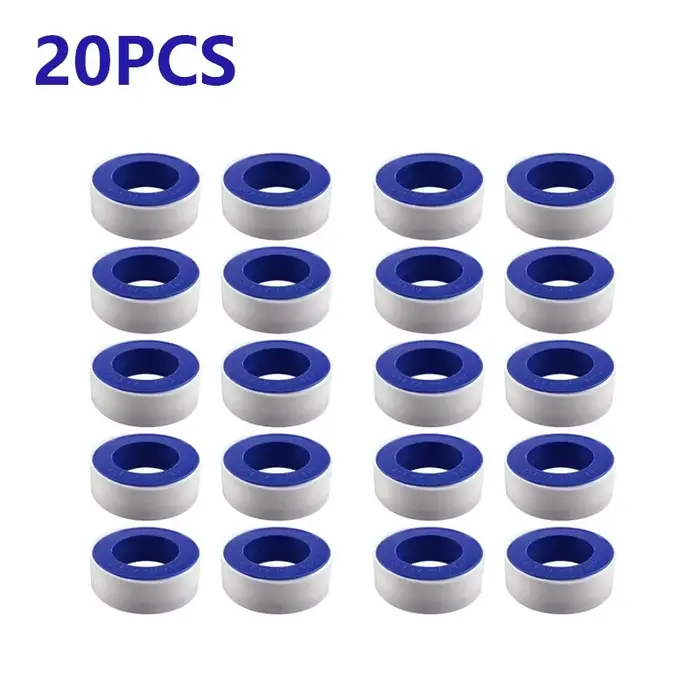 Ruban d'étanchéité en fil PTFE pour tuyau d'étanchéité 12mm x 0,075mm x 10mètres, 20 pièces, étanche pour gaz et eau, scellement de robinet et conduits, résistance à la chaleur et à la corrosion, idéal pour bricoleurs et professionnels