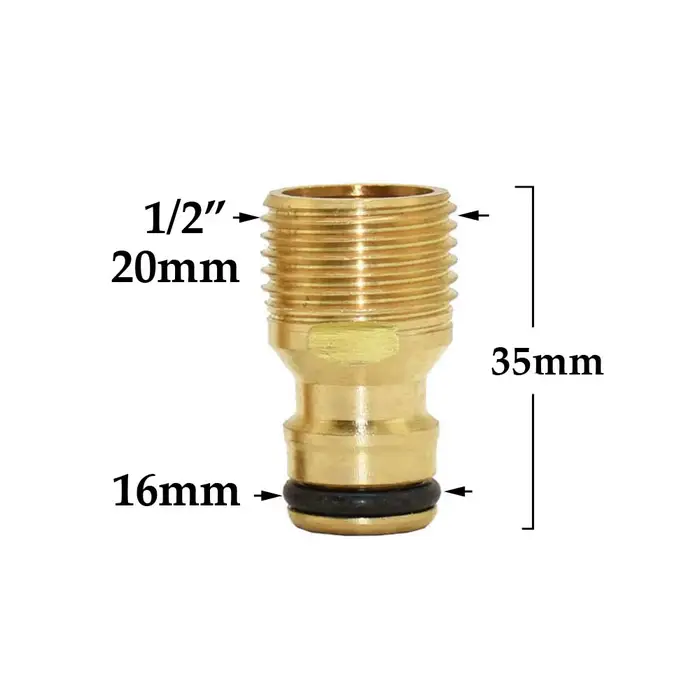 Connecteur rapide pour tuyau en laiton résistant à la corrosion pour jardin et serre, facile à installer, adaptable à divers diamètres, disponible en plusieurs couleurs