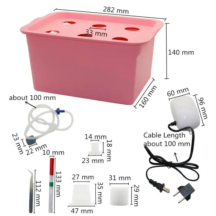 1 ensemble de système hydroponique pour plantes à 6 trous, boîte de jardin intérieure, Kit de croiss