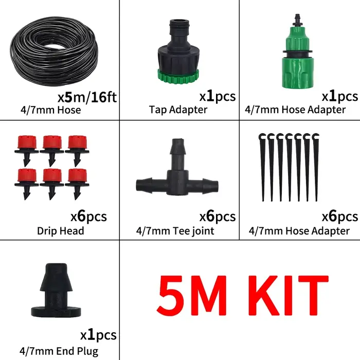 Système d'irrigation goutte-à-goutte portable pour jardin de 20 m, kit d'arrosage automatique avec g