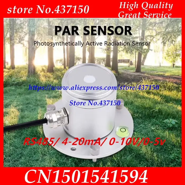 Pyranomètre quantique de lumière radiante RS485 4-20mA 0-10V, capteur de rayonnement solaire PAR (ra