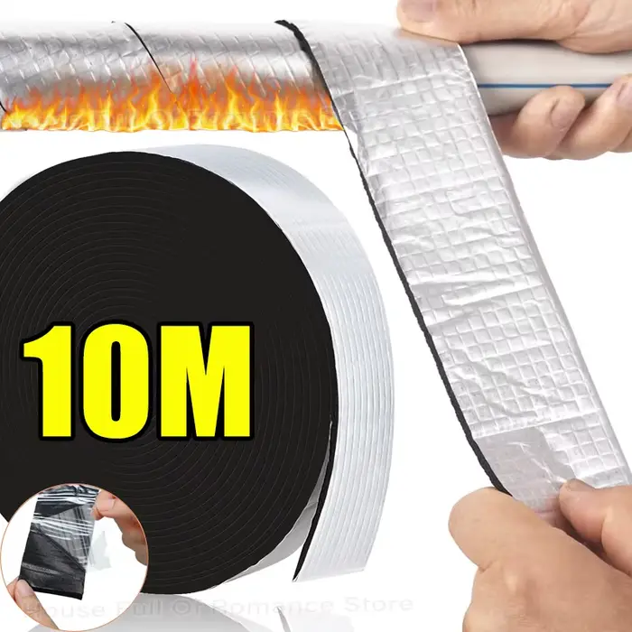 Ruban isolant en mousse robuste pour tuyaux extérieurs protection hiver été feuille aluminium noire économies énergie résistance intempéries