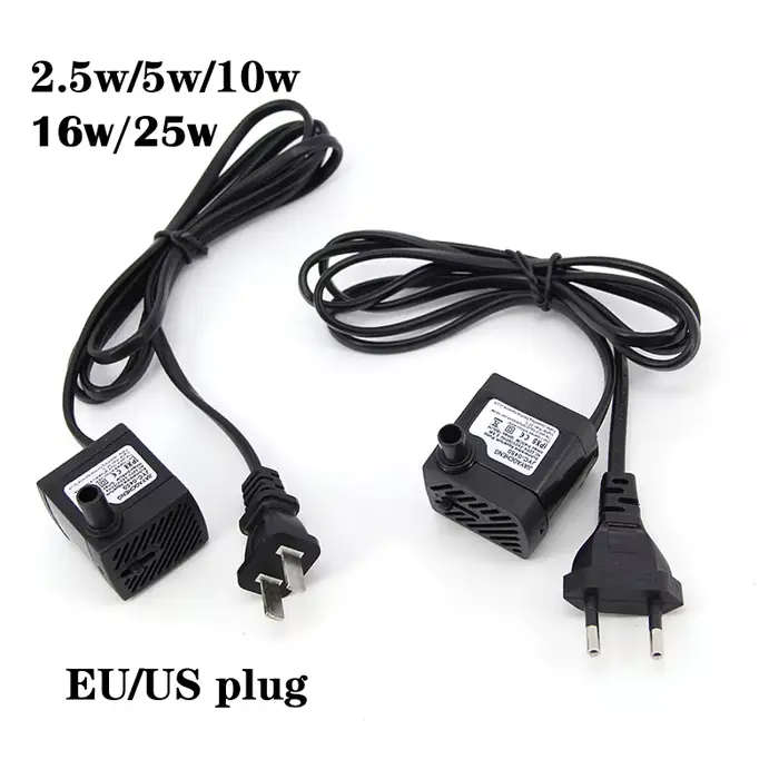 AC 220V EU US Plug 2.5W 5w 10w 16w 25w pompe à eau Submersible Aquarium fontaine