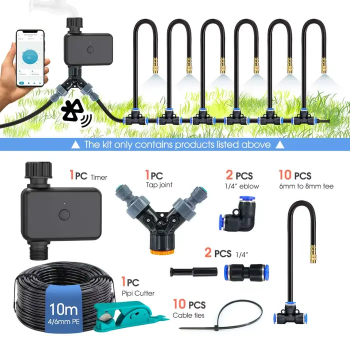 30-10m jardin Bluetooth intelligent monocanal minuterie ensemble d'irrigation connexion rapide 360 °