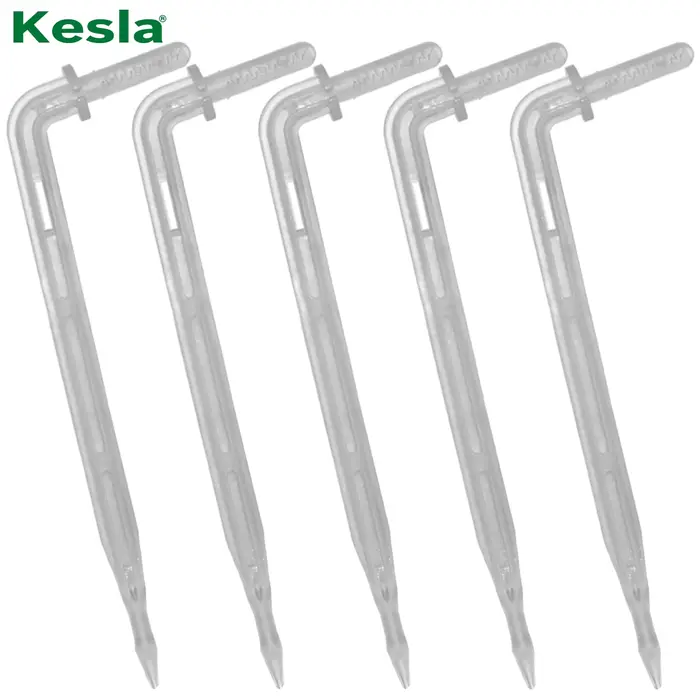 KESLA 50x jardin 4/7mm tuyau Transparent courbure flèche goutteur 1/4 ''émetteur goutte