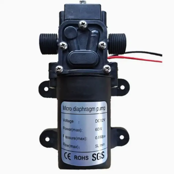 Mini pompe à eau à diaphragme 12V 60W 120PSI 5L/Min, pompe auto-amorçante haute pression pour le net