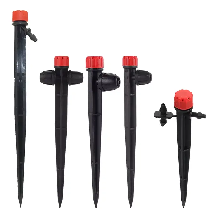 Dispositif de micro-pulvérisation d'irrigation de jardin, gouttes rouges réglables branchées au sol,