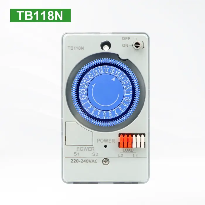 Minuterie Programmable TB118N Interrupteur Horaire AC220-240V 24 Heures Cycle Quotidien pour Éclaira