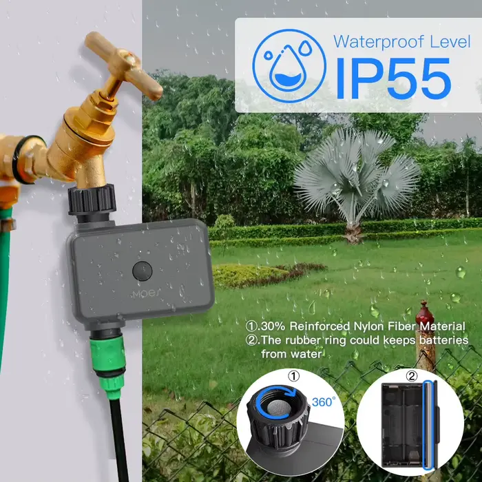 Minuterie d'Arrosage Intelligente Bluetooth Programmable avec Mode de Pluie Adaptatif pour Gestion Efficace de L'eau Occasions Spéciales