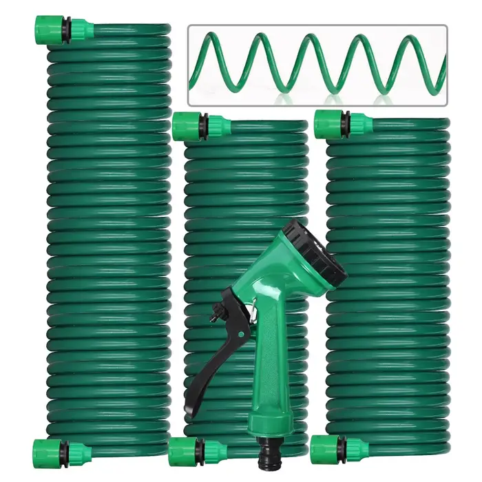 Tuyau d'Arrosage Rétractable artificiel astique de 7.5, 10, 15 ou 20m, Tuyau de user inage à Ressort