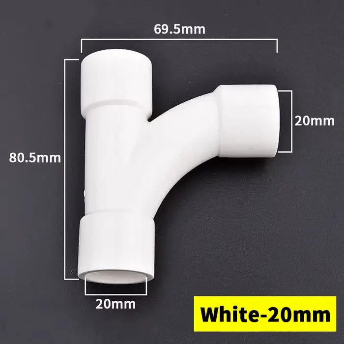 Tuyau en PVC de 20/25/32mm, coude à grand Arc, connecteur de type Y, adaptateur séparateur à 3 voies