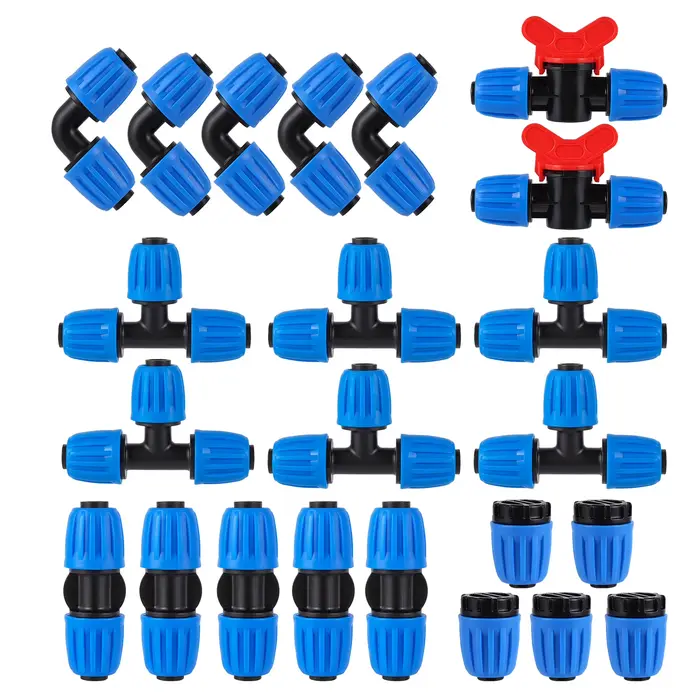 Connecteur de verrouillage de tuyau 1/2 ", 5 pièces, raccords d'irrigation goutte-à-goutte de 16mm, 