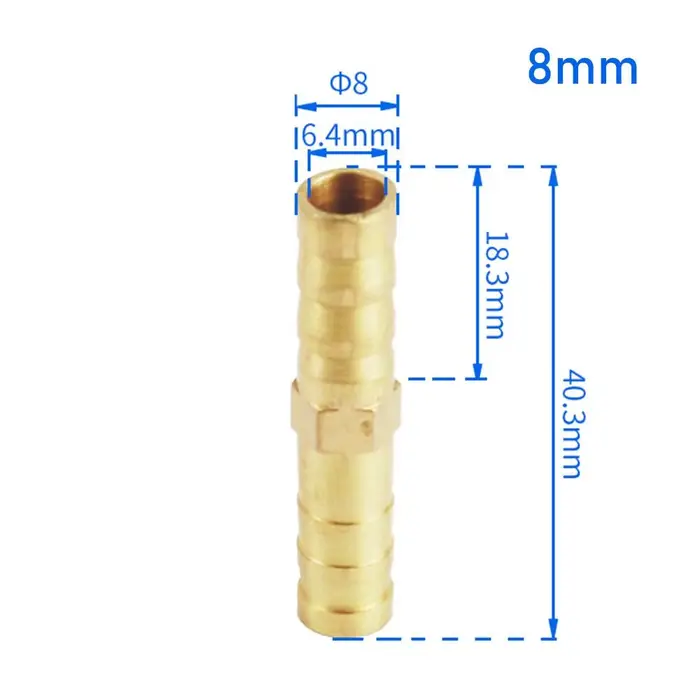 Raccord de tuyau droit en laiton, 6mm, 8mm, 10mm, 12mm, 16mm, tube barbelé, couremplaçant à barbe ég