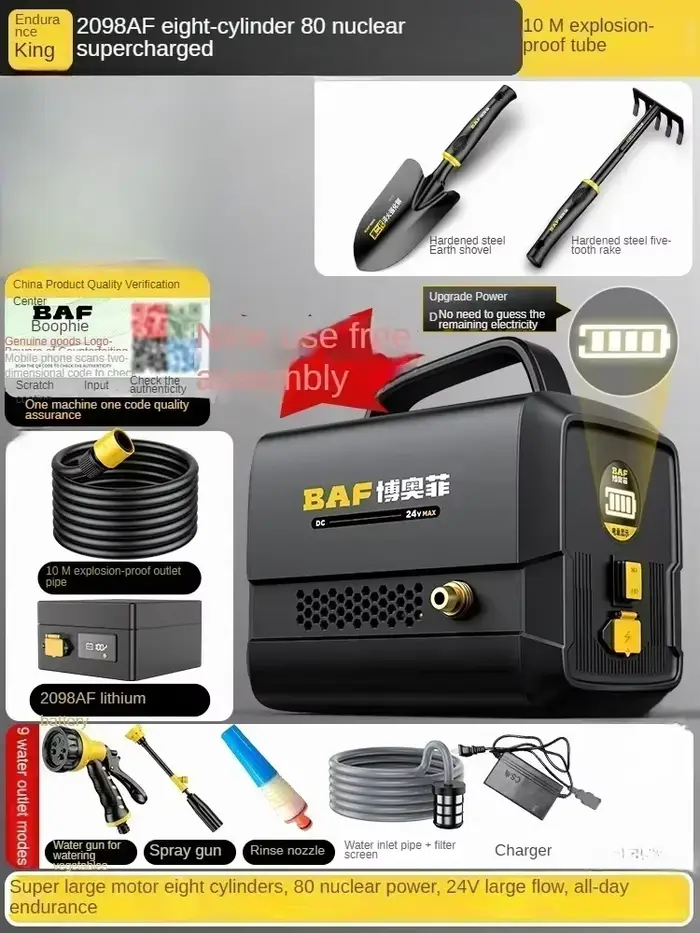 Pompe à eau rechargeable portative 110V/220V pour l'irrigation et la plantation de jardin C