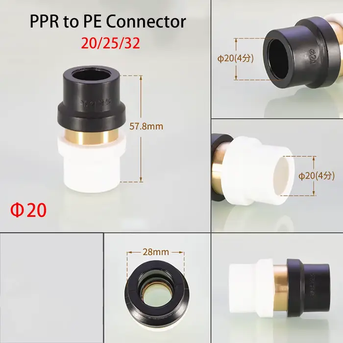 20/25/32mm PPR à PE/PB/PERT Réducteur Connecteur Droit Raccords De Tuyauterie D'eau Coude Adaptateur Accessoires Thermofusible Tuyau