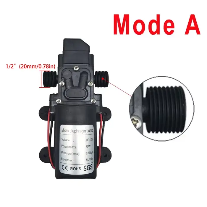 Pompe à membrane haute pression Dc 12V 120PSI 60W 5L/Min
