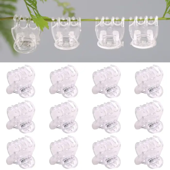 20-100 pièces Clips de plantes de jardin transparents en plastique transparent 6 griffes orchidée pi