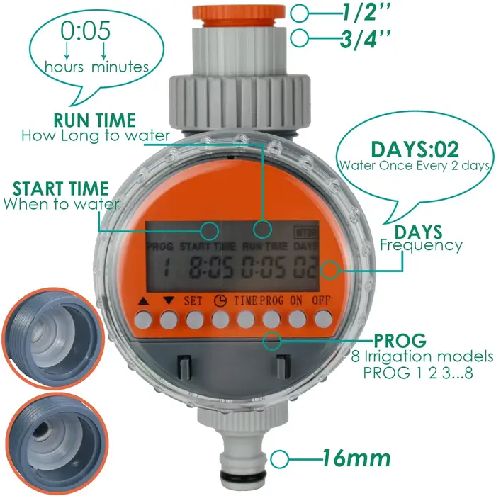 Valve à bille automatique KESLA minuterie d'arrosage électronique système de contrôle d'irrigation goutte à goutte pour jardin serre occasionnels entretien des plantes
