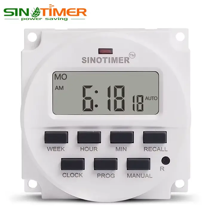 Grande minuterie d'affichage LCD 6V 9V 12V 24V DC AC 7 jours hebdomadaire Programmable minuterie rel