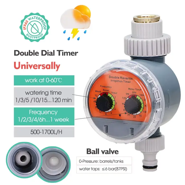 Minuterie électronique MUCIAKIE Valve à Bille pour Système d'Arrosage Goutte à Goutte Minuterie d'Eau de Jardin Contrôleur Électronique Maison Extérieur Étanche Occasions Spéciales