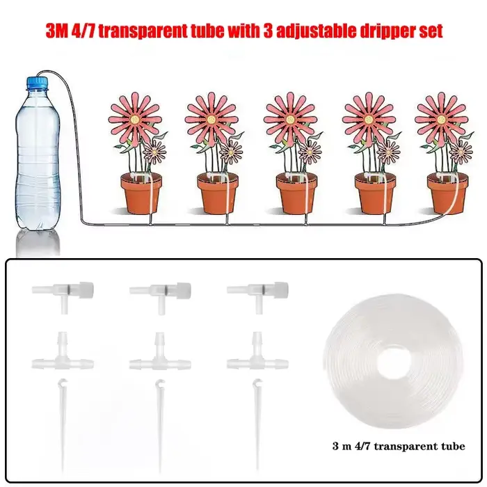 Kit d'irrigation goutte à goutte pour jardin avec vanne de régulation
