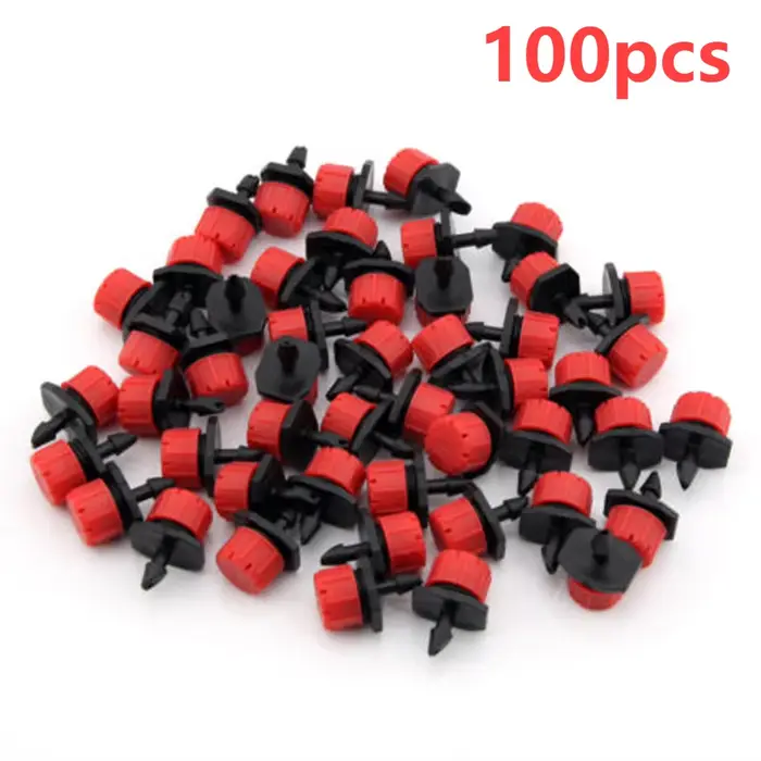 Arroseurs réglables en plastique pour jardinage précis et économie d'eau 100 pièces red &amp; black réglables pour irrigation durable et facile à installer