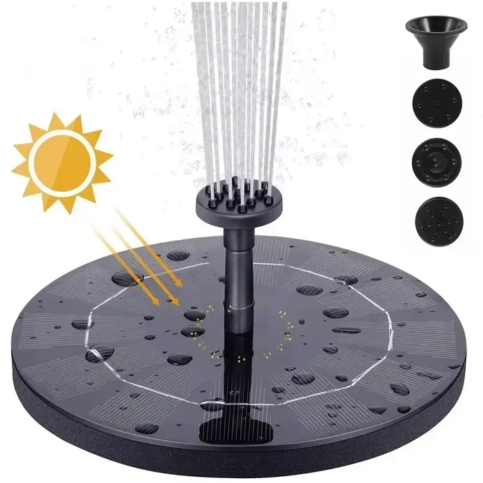 Fontaine solaire avec panneau solaire flottant pour bain d'oiseaux, aquarium, petit étang, jardin, piscine extérieure et décoration d'étang
