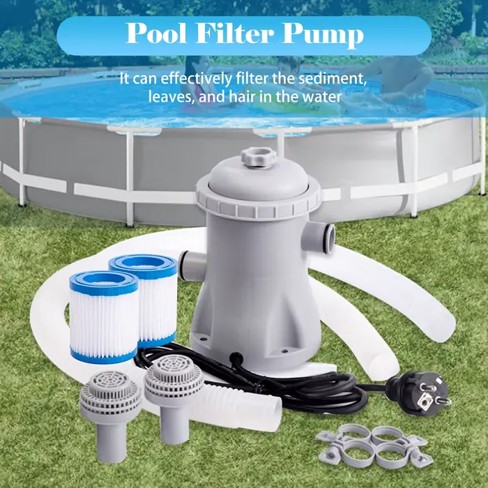 Pompe à eau électrique avec 2 cartouches filtrantes pour piscine hors sol, 330 GPH