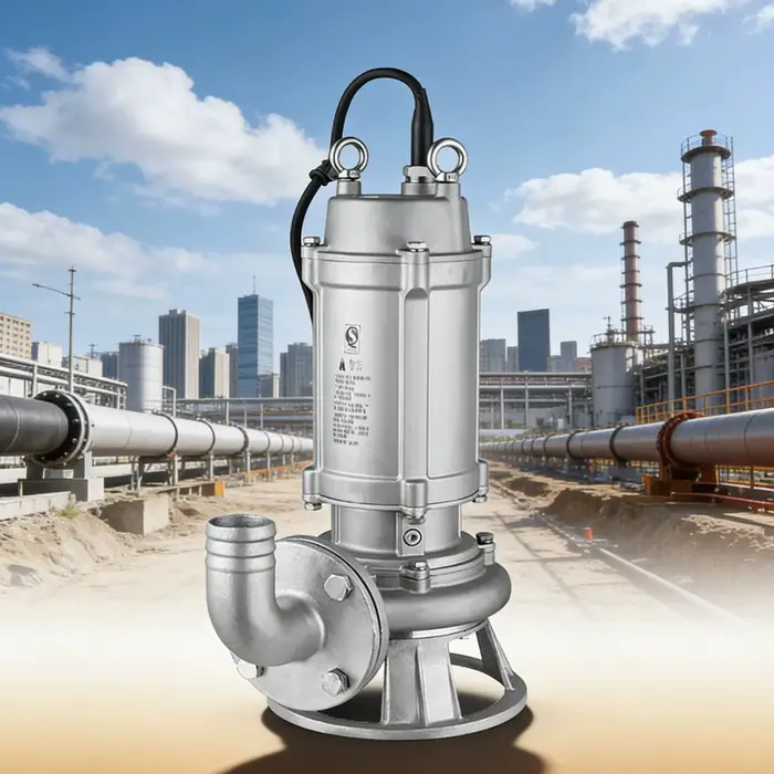 Pompe centrifuge submersible à déchets et eaux usées en acier inoxydable