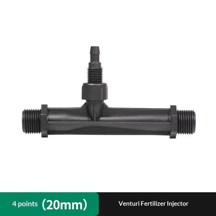 Injecteur d'irrigation Venturi robuste noir, conception anti-fuite, plusieurs tailles, pour l'arrosa