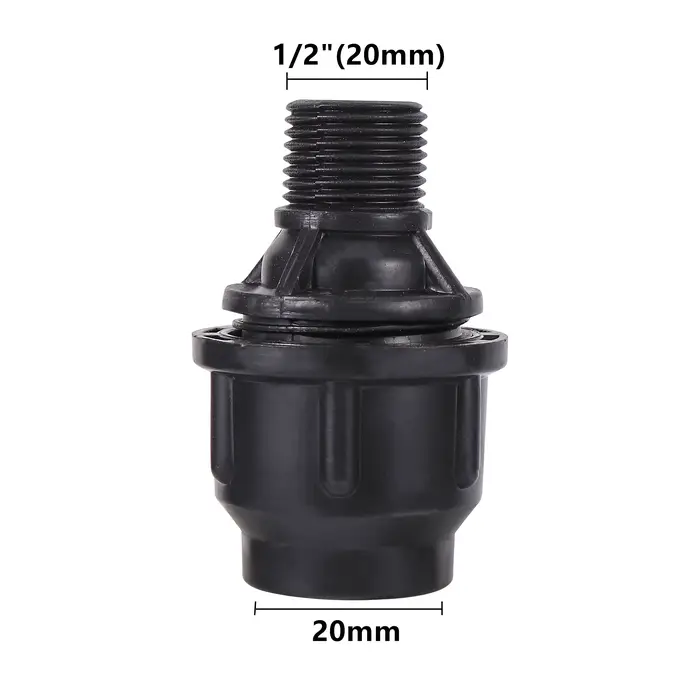 Tuyau d'eau en plastique PE à connexion rapide, filetage mâle, raccord droit rapide, 1/2 ", 3/4", 1 