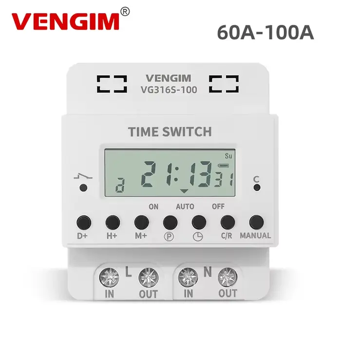Minuterie numérique Programmable 60A 80A 100A, 220v, hebdomadaire, 7 jours, relais, contrôle par mon