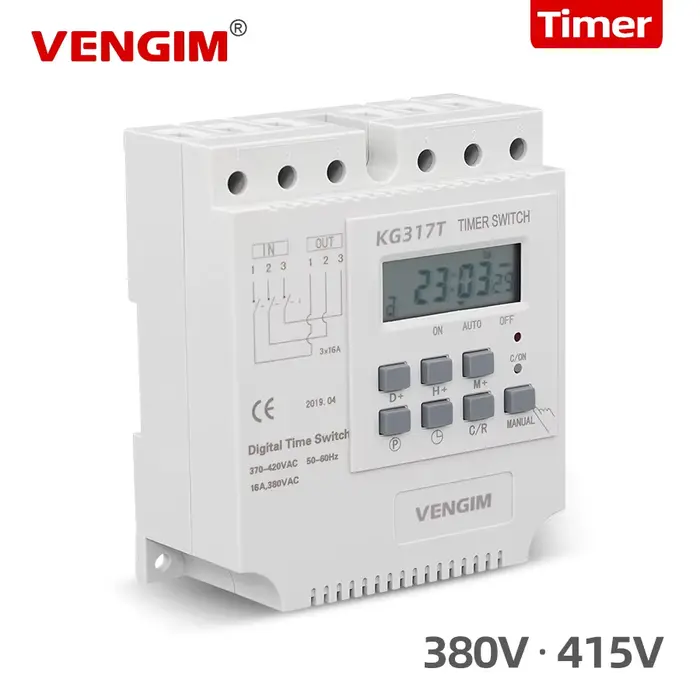 Minuterie numérique programmable, 380V, 415V, minuterie à trois phases, hebdomadaire, 7 jours
