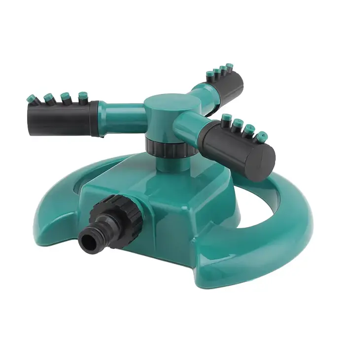 Arroseur automatique rotatif à 360 degrés à trois becs pour l'irrigation des fleurs et l'entretien des pelouses de jardin