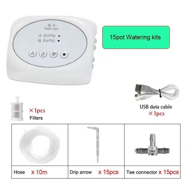 Contrôleur d'irrigation de jardin intelligent WiFi, Kit de système d'irrigation goutte-à-goutte auto