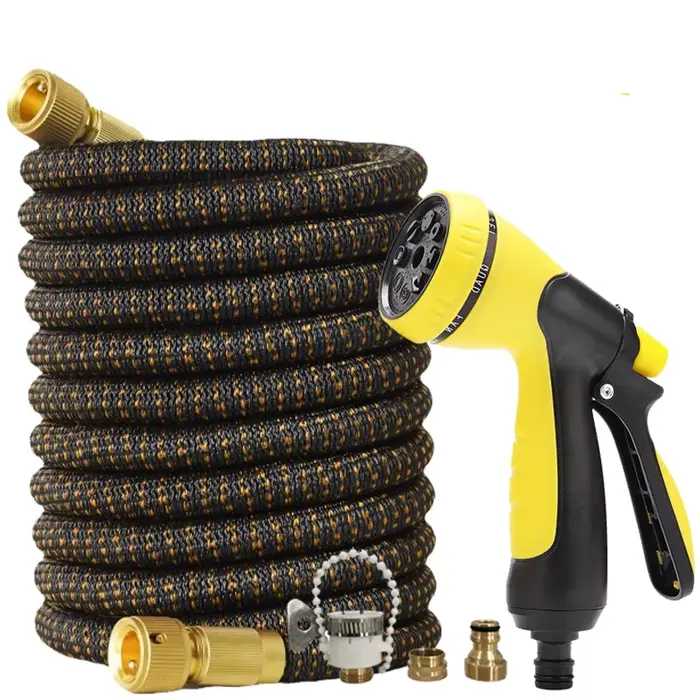 Tuyau d'Arrosage Enroulable Magique Haute Pression Compatible Accessoires Jardinage Modes Pulvérisation Multiple Longueurs 25 50 75 100 Pieds