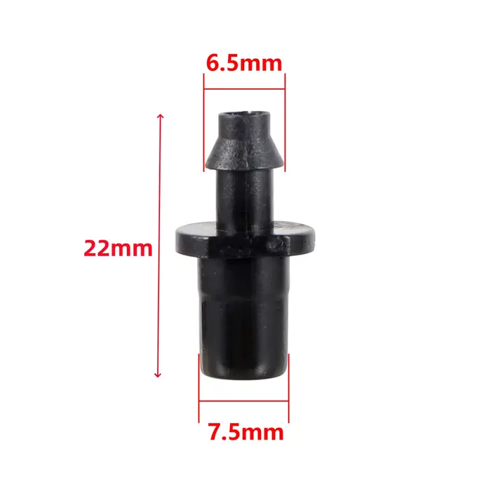 Connecteur Rapide Noir pour Tuyau d'Irrigation Goutte à Goutte, 50 Pièces, Diamètre Extérieur 7.5mm 